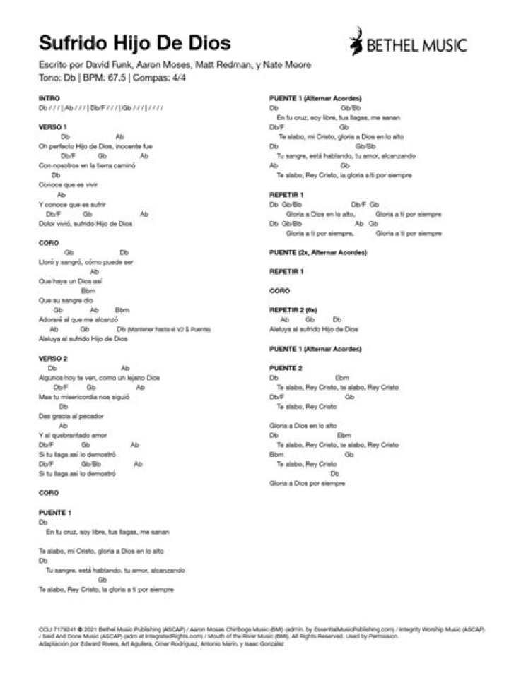 Sufrido Hijo de Dios by Bethel Music